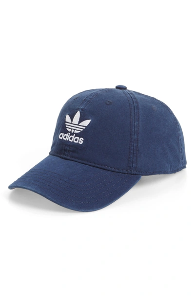 Shop Adidas Originals Relaxed Baseball Cap - Blue In Navy