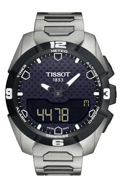 Shop Tissot T-touch Expersolar Expert Smartwatch, 45mm In Silver/ Black/ Silver