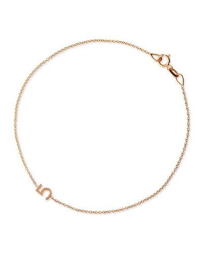 Shop Maya Brenner Designs Mini Number Bracelet In Rose Gold