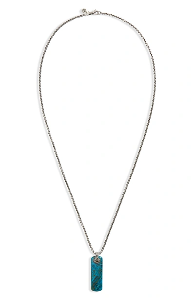 Shop John Hardy Classic Chain Chrysocolla Pendant Necklace In Silver/ Chrysocolla