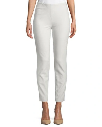 Shop Ralph Lauren Annie Straight-leg Stretch-wool Pants In Cream