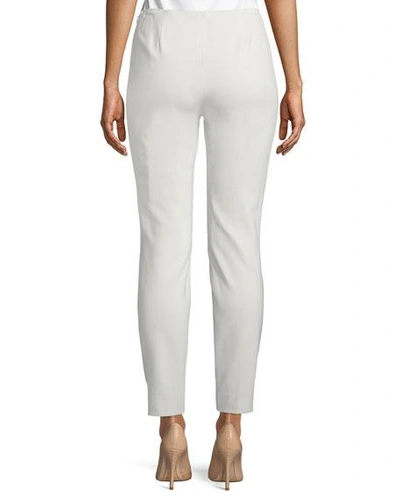 Shop Ralph Lauren Annie Straight-leg Stretch-wool Pants In Cream