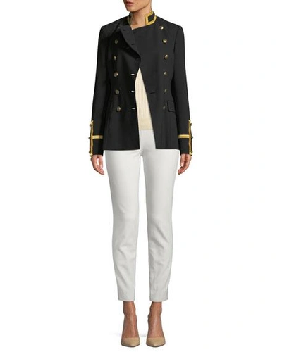 Polo Ralph Lauren Annie Straight-leg Stretch-wool Pants In Cream