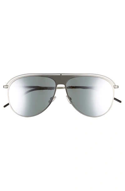 Shop Dior 59mm Polarized Aviator Sunglasses In Palladium/ Polar