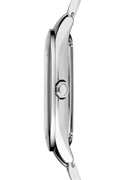 Shop Ferragamo Square Automatic Bracelet Watch, 41mm In Silver
