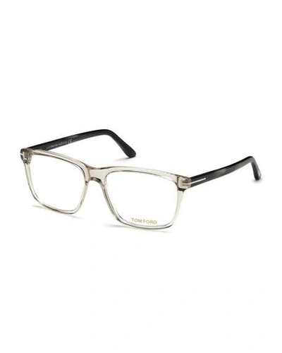 Shop Tom Ford Square Acetate Optical Glasses, Gray