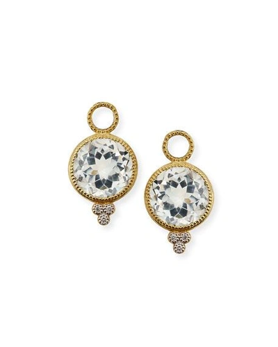 Shop Jude Frances 18k Provence Round Earring Charms, White Topaz In Gold