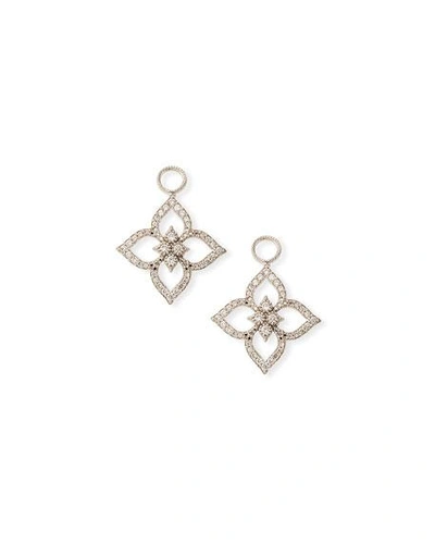 Shop Jude Frances 18k Moroccan Pav&eacute; Flower Earring Charms In White/gold