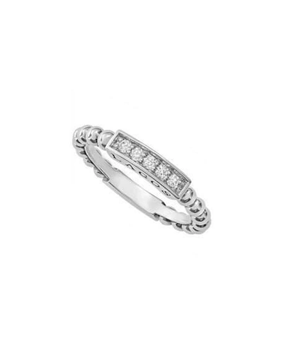 Shop Lagos Caviar Spark Diamond Station Stack Ring In Silver