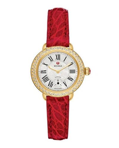 Shop Michele 12mm Alligator Strap, Garnet