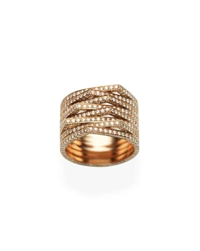 Shop Repossi Antifer Eight-row Ring With Diamonds In 18k Black Gold