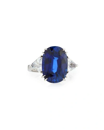 Shop Fantasia By Deserio Oval Cubic Zirconia Ring, 10 Tcw In Blue