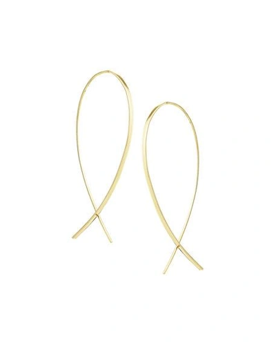 Shop Lana Small Elongated Flat Upside Down Hoops In Gold
