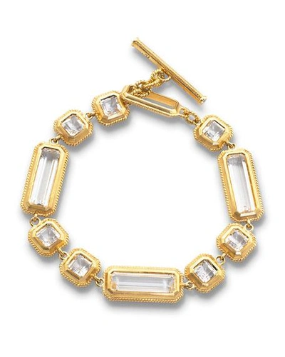 Shop Monica Rich Kosann Yellow Gold Crystal Mosaic Bracelet In Unassigned