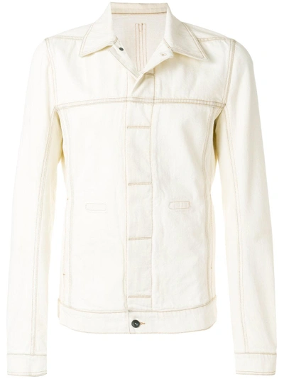 Shop Rick Owens Drkshdw Top Stitch Denim Jacket - White