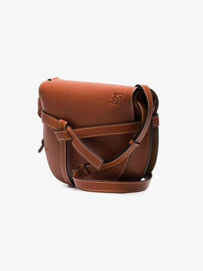 Shop Loewe Brown Gate Leather Shoulder Bag