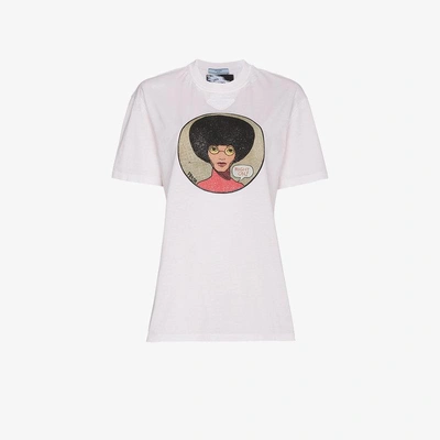 Shop Prada Afro Right On T Shirt In Pink/purple