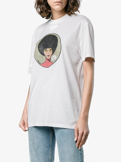 Shop Prada Afro Right On T Shirt In Pink/purple