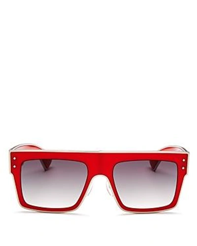 Shop Moschino Women's 001 Square Sunglasses, 54mm In Red/dark Gray