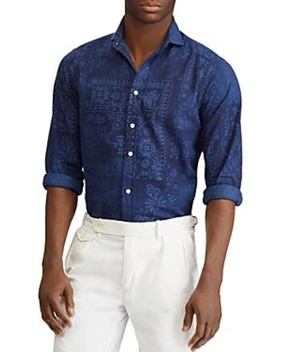 Shop Polo Ralph Lauren Patterned Classic Fit Button-down Shirt In Navy