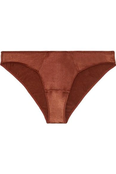 Shop Fleur Du Mal Stretch-jersey Briefs In Brown