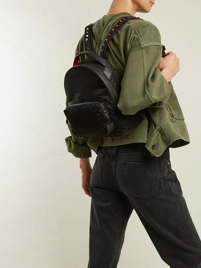 CHRISTIAN LOUBOUTIN Backloubi Small Nylon Backpack Bag Black