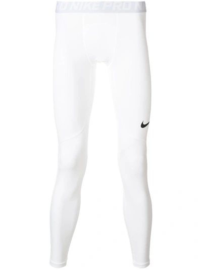 Shop Nike Pro Training Tights - White