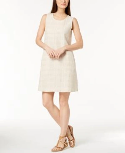 Shop Eileen Fisher Organic Cotton Printed Dress, Regular & Petite In Natural