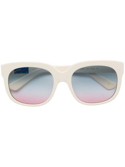 Shop Gucci Oversized Sunglasses In Nude & Neutrals