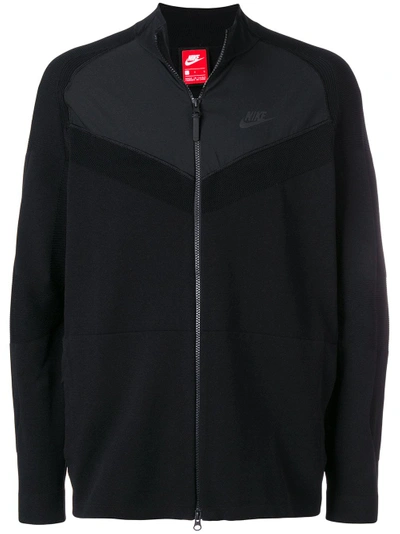 Shop Nike Tech Knit Zipped Sweatshirt - Black
