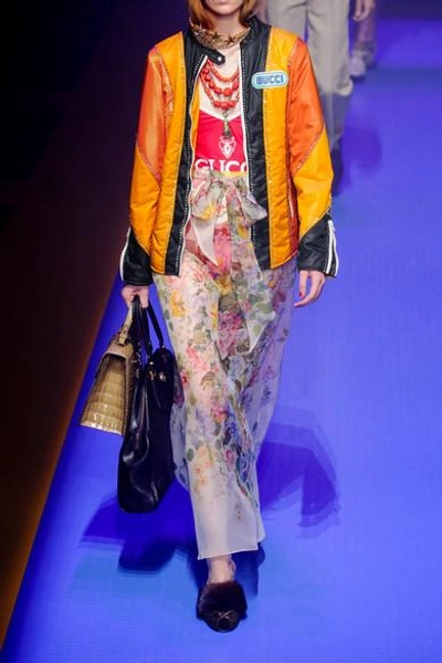 Shop Gucci Embellished Paneled Shell Bomber Jacket