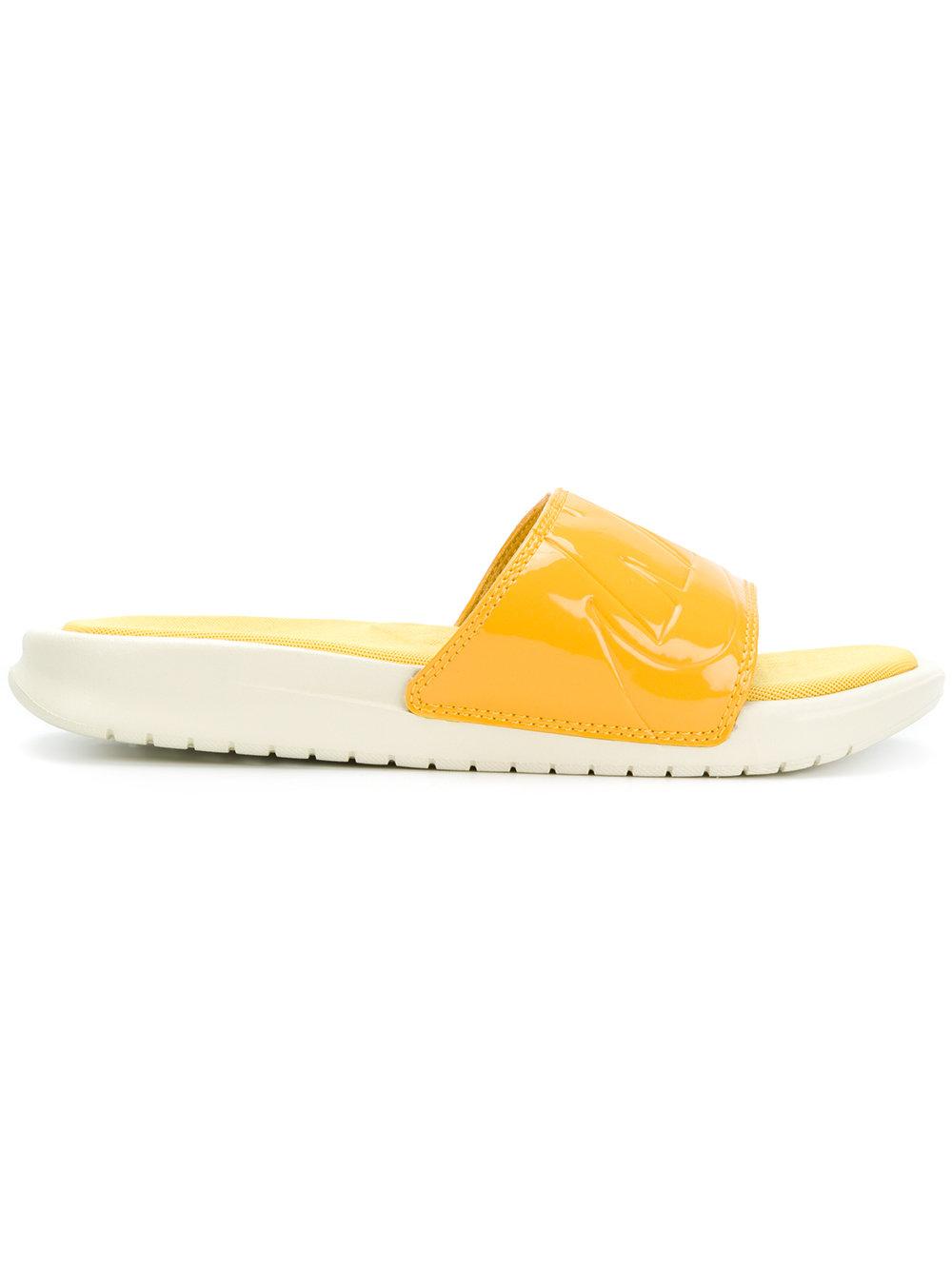 nike slides yellow