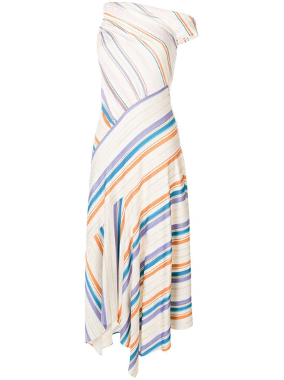 Shop Peter Pilotto Striped Asymmetric Dress