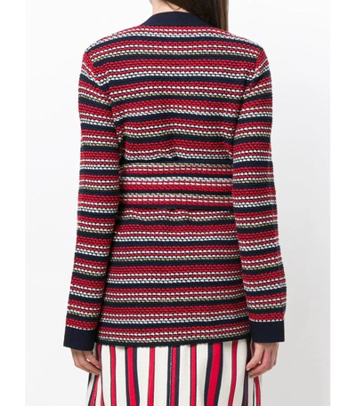 Shop Gucci Stripe Belted Jacket In Multi