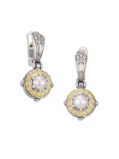 Shop Konstantino Women's 18k Yellow Gold & Pearl Earrings In Silver