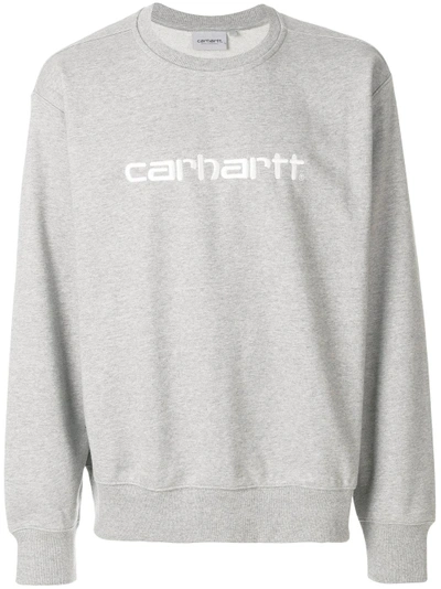 Shop Carhartt Embroidered Logo Sweatshirt - Grey