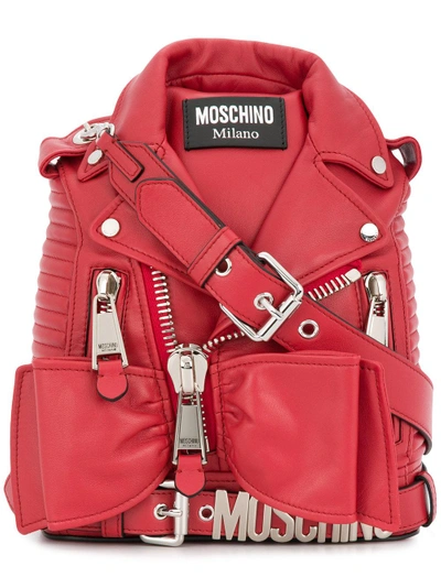 Shop Moschino Bow Embellishe Mini Backpack - Red