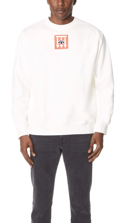Shop Adidas Originals By Alexander Wang Crew Sweatshirt In White