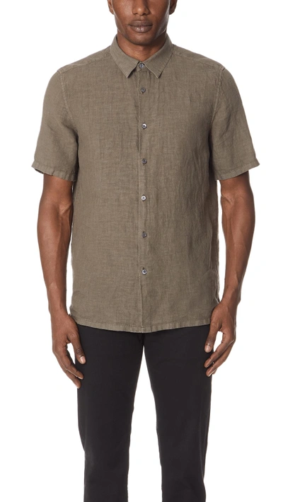 Shop Theory Irving Linen Summer Shirt In Petal