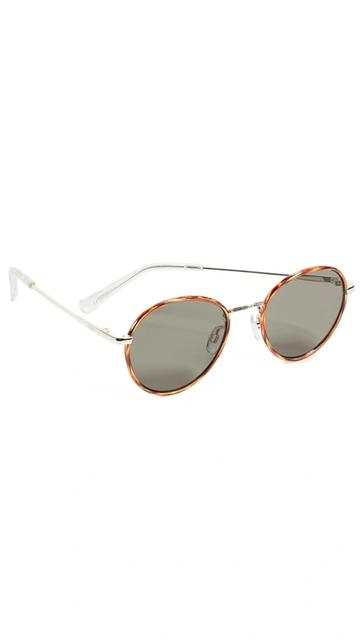Shop Le Specs Zephyr Deux Sunglasses In Vintage Tort/khaki Mono