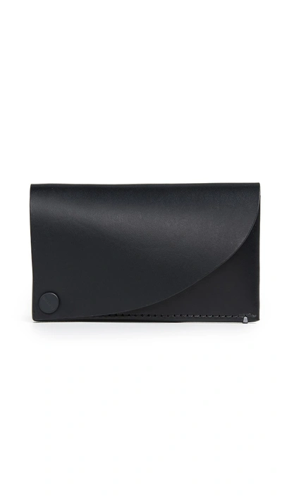 Shop Troubadour Leather Business Card Holder In Black