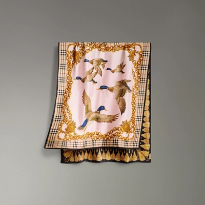 Shop Burberry Archive Scarf Print Silk Scarf In Gold