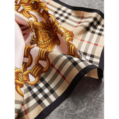 Shop Burberry Archive Scarf Print Silk Scarf In Gold