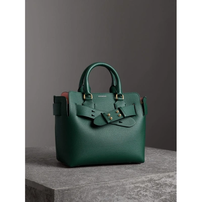 Shop Burberry The Small Leather Belt Bag In Dark Cyan