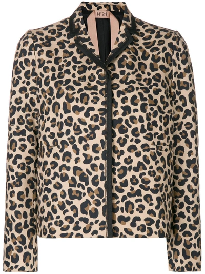 leopard print cropped jacket