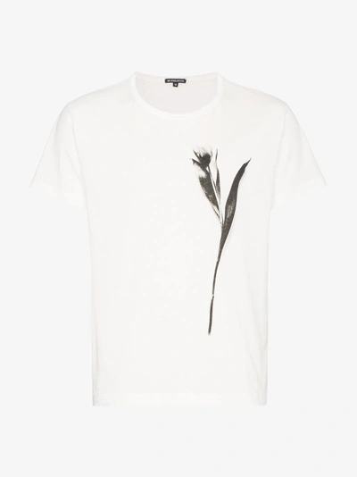 Shop Ann Demeulemeester Tulip Print Cotton T Shirt In White