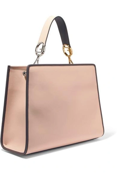 Shop Fendi Runaway Large Leather Tote In Neutral