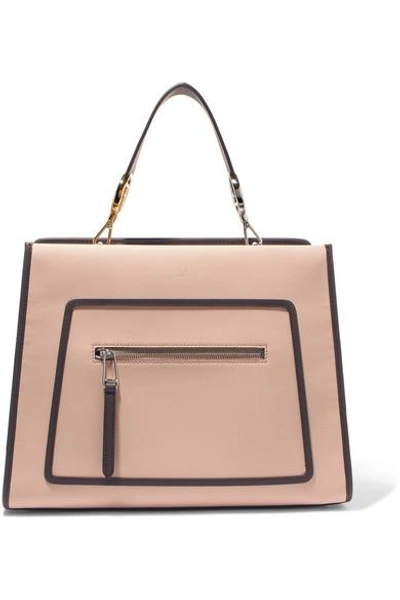 Shop Fendi Runaway Large Leather Tote In Neutral