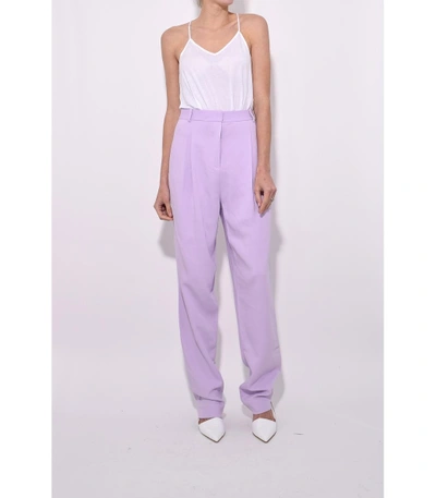 Shop Tibi Lavender Sculpted Pleat Pant