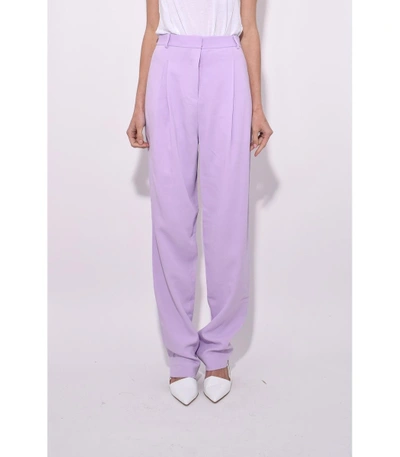 Shop Tibi Lavender Sculpted Pleat Pant